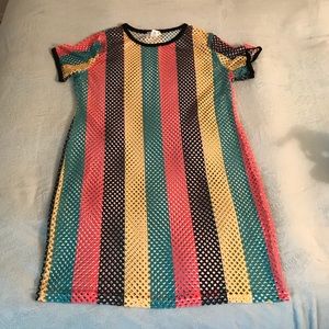 Short Sleeve Net Dress